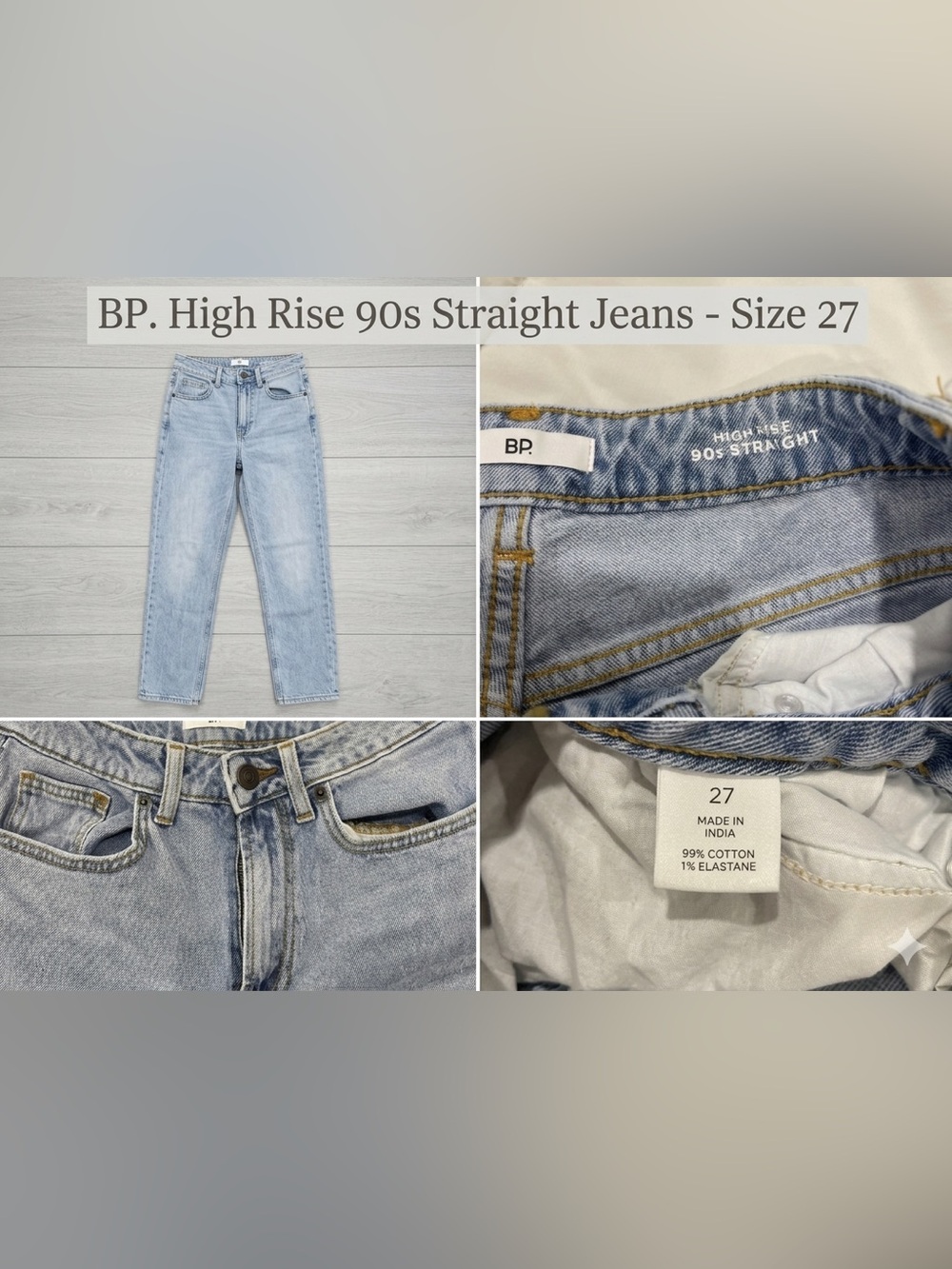 BP Light Wash High-Rise Straight Jeans